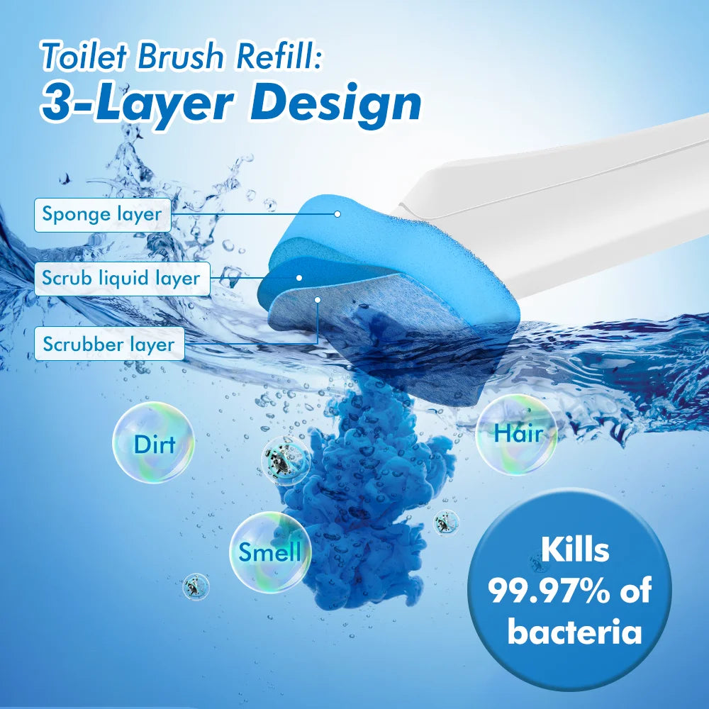 Touchless Disposable Toilet Cleaning Brush(48 Refills)