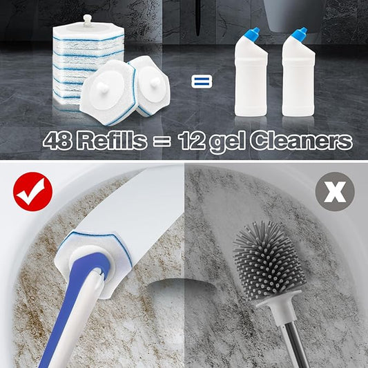 Touchless Disposable Toilet Cleaning Brush(48 Refills)
