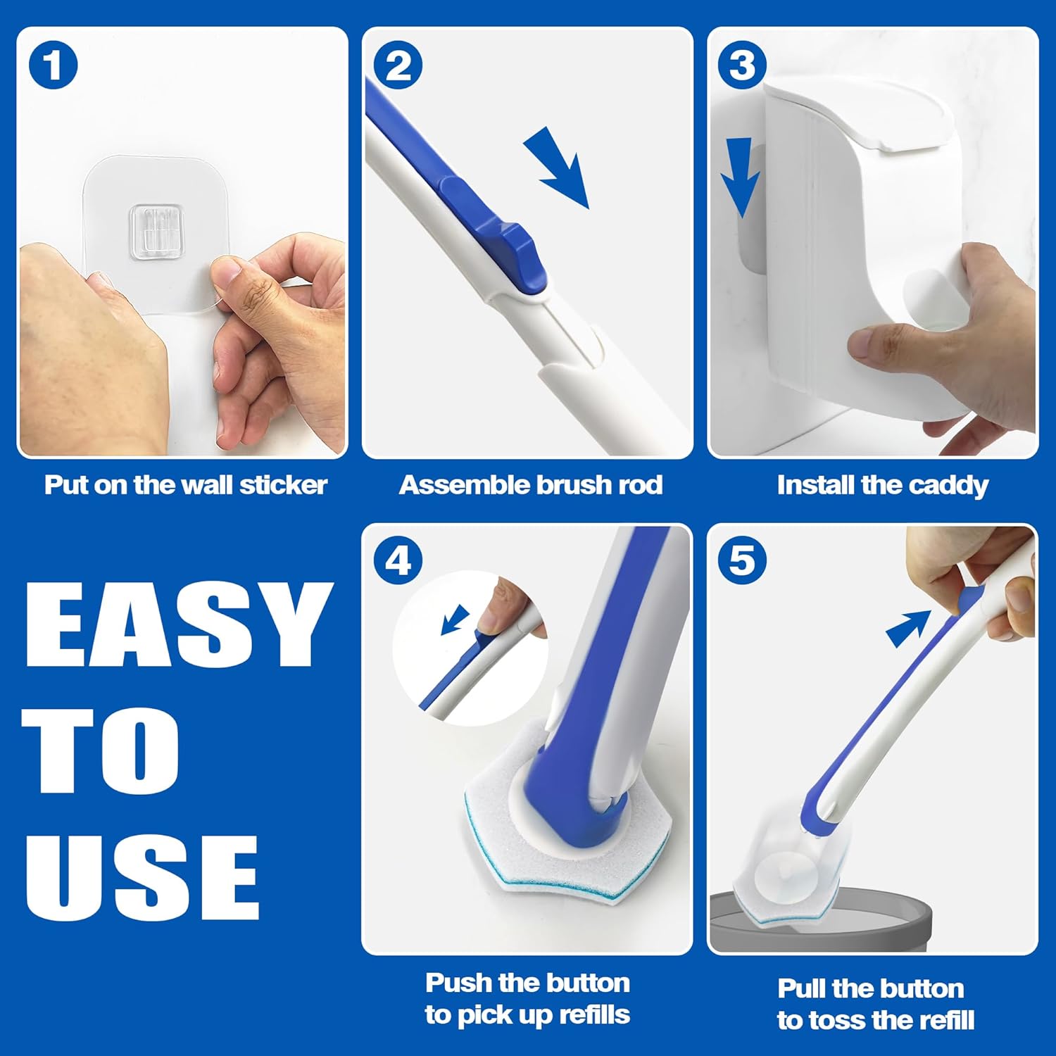 Touchless Disposable Toilet Cleaning Brush(48 Refills)