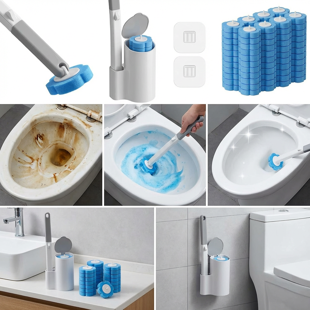 Touchless Disposable Toilet Cleaning Brush(48 Refills)